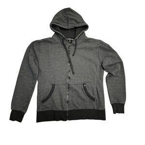 PACT Organic Hoodie Womens Large Gray Full Zip Fleece Sweatshirt‎ Organic Cotton